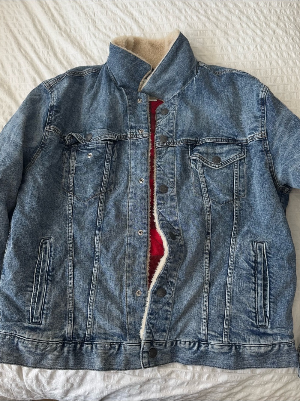 American Eagle Outfitters Blue Denim Sherpa jacket
